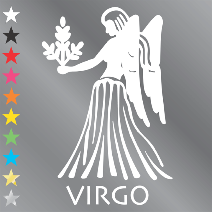 楽天市場 星座 グッズ シール 乙女座 ステッカー おとめ座 Virgo カー シール 自動車 車 星 カッティング シート イラスト デカール ステッカー 車 バイク スーツケース 犬ステッカー介護ハーネス ワラ犬