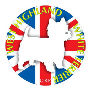 ウエストハイランドホワイトテリア グッズ ステッカーまる 《Sサイズ(3枚セット)》 ステッカー シール デカール シルエット 車 カー シール デカール 犬 いぬ イヌ シルエット 影 リア ア