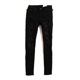 ミニマル mnml スキニーパンツ ストレッチデニム ダメージ加工 ブラック X165 PAISLEY STRETCH DENIM -BLACK-