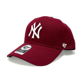 47 フォーティーセブン ベースボール キャップ MLB ストリート ニューヨークヤンキース メジャーリーグ レッド ボルドー 赤 YANKEES RAISED '47 MVP -RED-