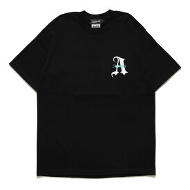 アサノヴァ Asanova Tシャツ M,L,XL,XXL,XXLサイズ ブラック/黒 トップス 半袖 クルーネック プリント オールドイングリッシュ BLACKLETTER TEE -BLACK-