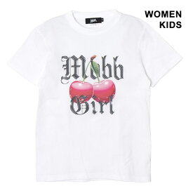 MOBB モブ ピチT XS,S,Mサイズ ホワイト/白 トップス Tシャツ 半袖 クルーネック ロゴ ストリート ロゴ CHERRY MOBB GIRL T-SHIRT (WOMEN/KIDS)