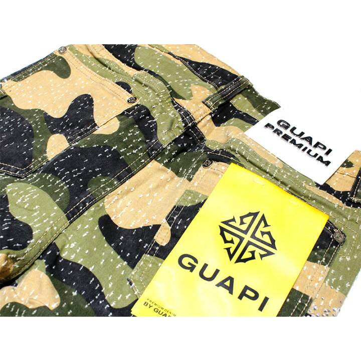 楽天市場】GUAPI グアピ フレアデニムパンツ メンズ ロング丈 迷彩 