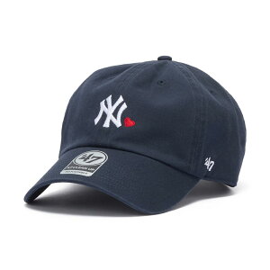 47 MLB���F �x�[�X�{�[���L���b�v �X�q �j���[���[�N�E�����L�[�X NY �N���[���i�b�v �n�[�g �t���[�T�C�Y YANKEES MINI HEART CLEAN UP -NAVY-