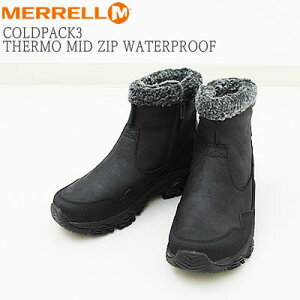MERRELL ������ �E�B�����Y COLDPACK3 THERMO MID ZIP WATERPROOF �R�[���h�p�b�N �T�[�� �~�b�h�W�b�v �E�H�[�^�[�v���[�t BLACK �u���b�N ���f�B�[�X �E�B���^�[�u�[�c �C �V���[�Y �h�� �h���y�����y��