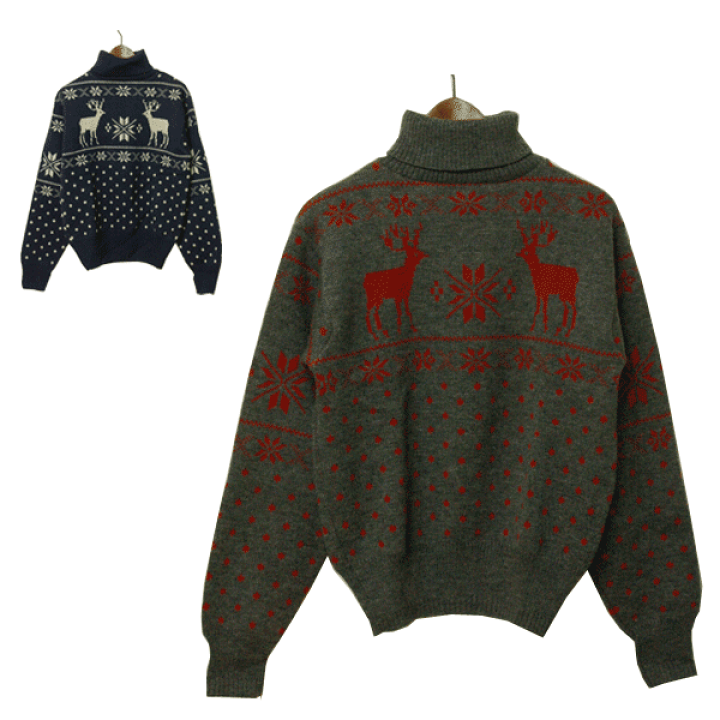 楽天市場】RAGG 雪柄 タートルセーター メンズ,アメリカ製,ウール,鹿柄