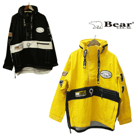 Bear USA（ベアーユーエスエー）ナイロン プルオーバー expedition pullover メンズ,イエロー,黄色,ジャージ,ジャケット,ストリート,スポーツ,アウトドア,海外,ブランド,デッドストック,希少,レア