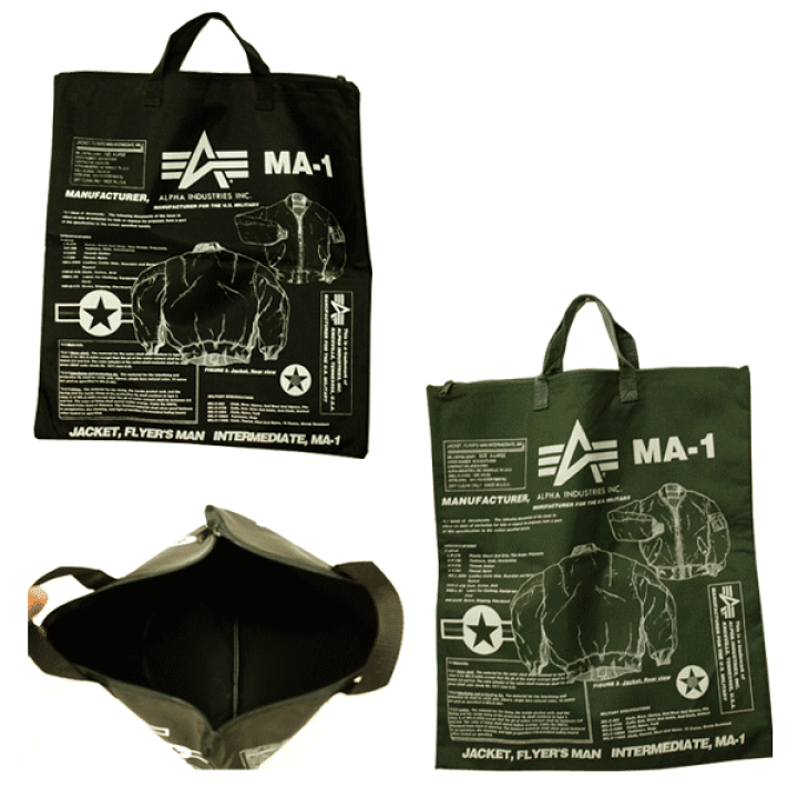 【新品】アルファ　ALPHA MA-1　トート　ショルダー　2way 　グリーン no26884 アルファ MA1 ミリタリー 2way ショルダー バッグ