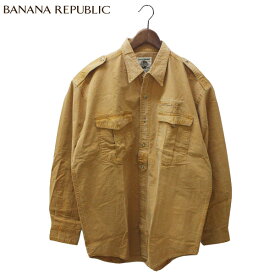 BANANA REPUBLIC（バナナ リパブリック）オレンジ シャツ メンズ,カジュアルシャツ,コットン,海外ブランド,長袖,デッドストック,カジュアル,きれいめ,無地,レア,希少