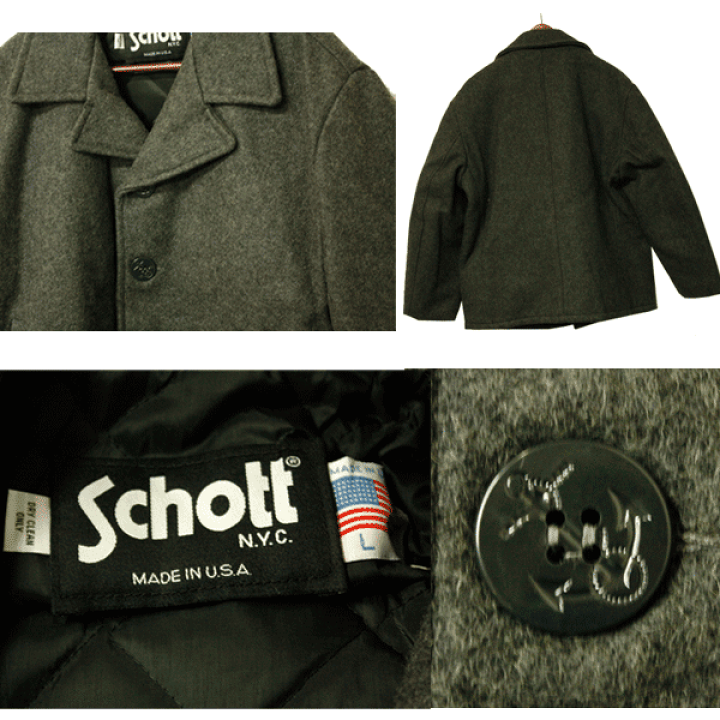 Schott(ショット)740C「MADE in USA」パイピングウールPコート