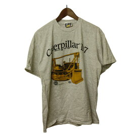 Caterpillar CAT（キャタピラー キャット）プリントTシャツ メンズ D7 ブルドーザー ,アメリカ製,デッドストック,Tシャツ,アッシュグレー,半袖,カジュアル,アメカジ,シンプル,希少,レア,未使用