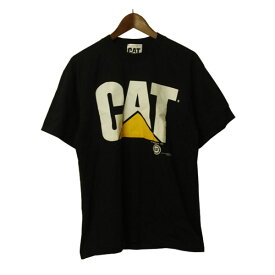 Caterpillar CAT（キャタピラー キャット）ロゴ プリントTシャツ メンズ,アメリカ製,デッドストック,Tシャツ,ブラック,カジュアル,アメカジ,未使用,希少,レア