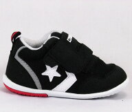 【CONVERSE】ミニRS2ブラック/レッド-7SE234ベビー靴 子供靴 マジックタイプ ファーストシューズ ルーミ…