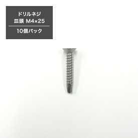 ドリルネジ 皿頭 M4×25 ドリルビス ピアスビス タッピングビス 釘 くぎ 10個パック H-N-0