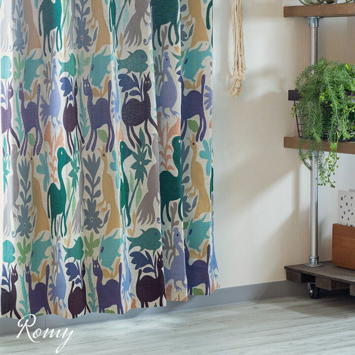 楽天市場 ポイント10倍 日時 4h限定 カーテン おしゃれ ジャガード織り 子供部屋 北欧風 洗える かわいい インテリア 友安製作所 Yh807 ロミー 2枚組 Okc4 壁紙 ウォールデコ 壁際貴族