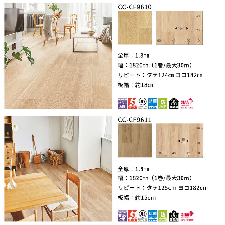 楽天市場】クッションフロア 木目 おしゃれ リフォーム diy インテリア 