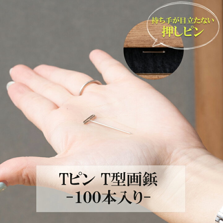 楽天市場 持ち手が目立たない画鋲 Tピン 壁面ディスプレイ 吸音パネル設置に使える 針長め 押しピン ミドルサイズ ステンレスt型画鋲 100本入り 壁紙 ウォールデコ 壁際貴族