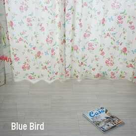 [サイズオーダー] ボイルレースカーテン レースカーテン/●青い鳥/【YH945】幅～300cm×丈～250cm [1枚]1cm単位でサイズオーダー レースカーテン [上品 おしゃれ かわいい 子供部屋 リビング] OKC