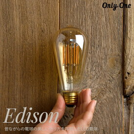 [P10倍10日20時～4時間+10％OFFクーポン]LED電球 電球 LED 照明 エジソン E26 調光 電球色 サイフォン フィラメント onlyone オンリーワン CSZ