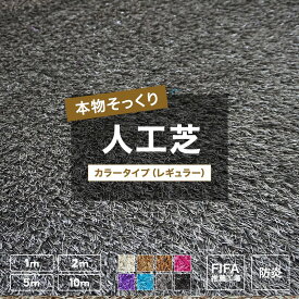 [全品ポイント10倍！25日20時～4H限定]人工芝 ロール レギュラーカラータイプ 1m×5m 防炎 芝生マット 人工芝マット 庭 ベランダ バルコニー いつでもGreen ブラック グレー パープル ブルー ピンク ホワイト 黒 白 茶 紫 ベージュ JQ メーカー直送品