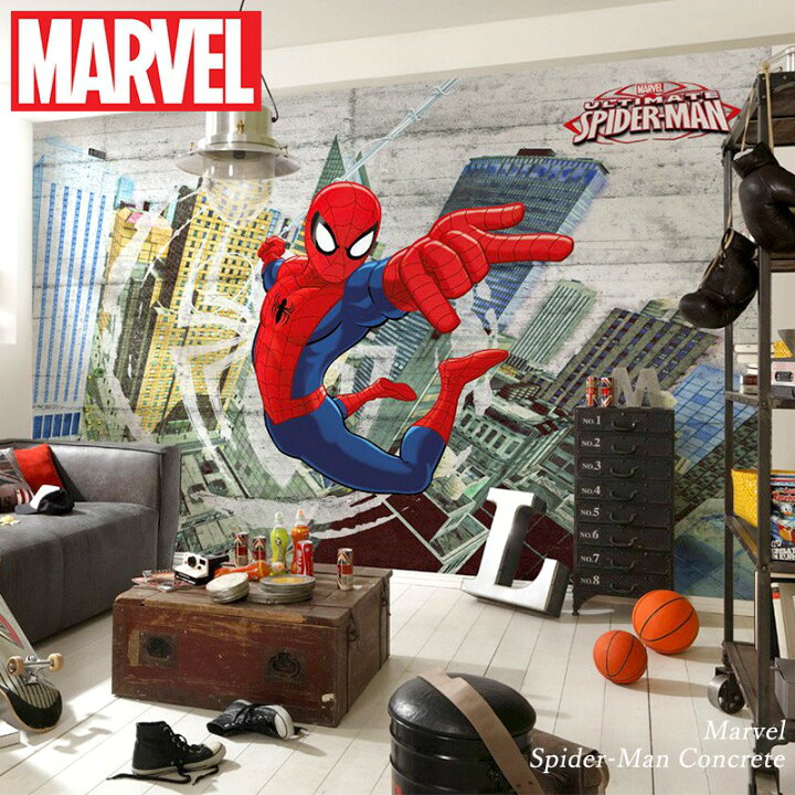 楽天市場 壁紙 輸入壁紙 海外 インポート壁紙 スパイダーマン マーベル Marvel Marvel 粉のり付 紙 おしゃれ クロス 店舗 内装 撮影 ドイツ製 Marvel Spider Man Concrete 8 467 Diy 補修 リビング トイレ 玄関 リフォーム ウォールペーパー Wallpaper Csz 壁紙