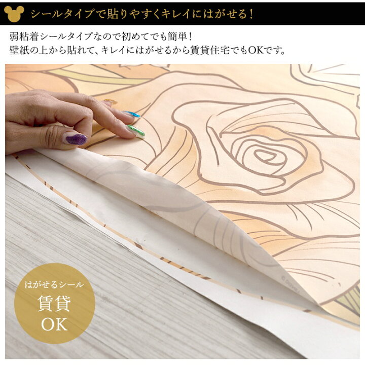 楽天市場 壁紙 クロス 輸入壁紙 インポート壁紙 ディズニー Disney おしゃれ はがせる 張り替え 補修 シールタイプ はがせる壁紙 コマーディズニープリンセス 美女と野獣 ベルスピリットオブオータム Dd1 002 Csz 壁紙 ウォールデコ 壁際貴族