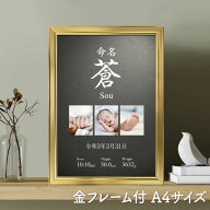 世界にひとつだけの贈り物【 和柄 おしゃれ 命名書 フレーム付 】 おしゃれ モダン 和モダン 写真入り プ…