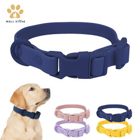 DOG COLLAR 首輪 犬首輪 イヌ用 カラー カジュアルカラー 軽量 大型犬 中型犬 小型犬 防水性 小物を吊せるゴム製のDリング クイックバックル 人気のマカロンカラー クール おしゃれ 調節可能 S M Lサイズ 4色選択できる 【送料無料】