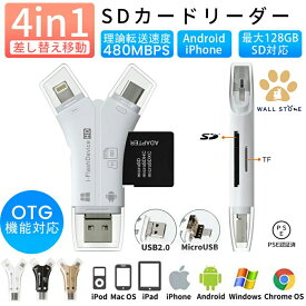 【送料無料】sdカードリーダー iphone android iPad Mac microsd 128gb usb2.0 純正 typec 高速 480MBPS バックアップ データ バック アップ 写真 保存 3カラー