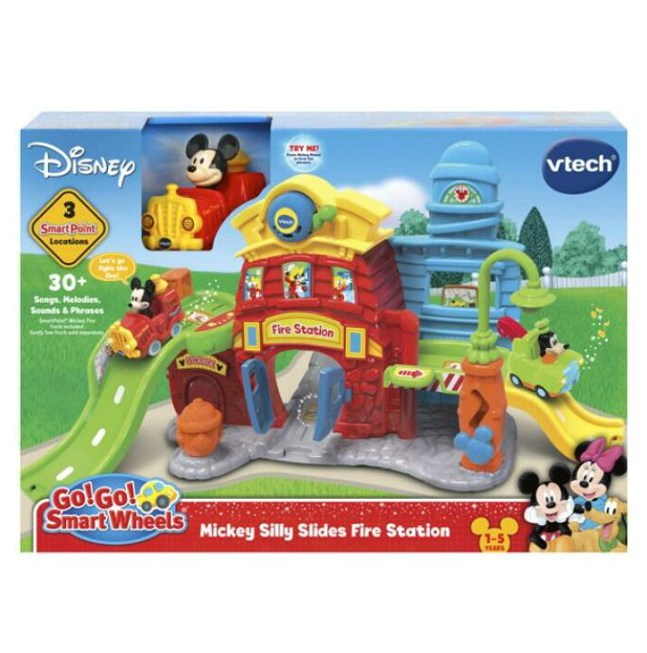 送料無料 Vtech 1歳 Disney X おもちゃ から ごっこ遊び クリスマス ゴー シリー ステーション スマート スライド ディズニー ファイヤー ホイール ミッキーマウス 乗り物 女の子 子供 楽天海外通販 消防士ごっこ 消防署 男の子 知育玩具 英語学習 誕生日 車 セール