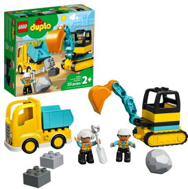[RDY] [送料無料] LEGO DUPLO トラックとショベルカー 20ピース レゴ デュプロ 組み立て ブロック 働く車 2台セット 建設車両 工事車両 工事ごっこ ごっこ遊び おもちゃ 知育玩具 幼児 子供 女の