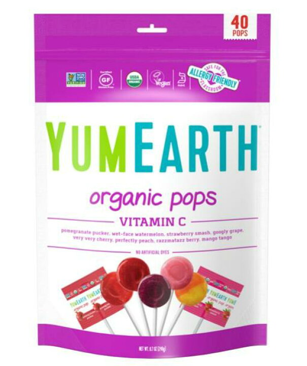 楽天市場 送料無料 Yumearth ヤムアース オーガニック ビタミンcロリポップ 248g 40個入り Usda 認定オーガニック Popキャンディ キャンディ キャンディー アメ 子ども おやつ お菓子 アメリカ 夏祭り 幼稚園 保育園 個包装 飴 グルテンフリー ピーナッツフリー 楽天