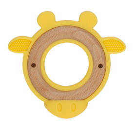 [送料無料] Nuby Natural, Silicone and Wood Teether, Yellow Giraffe [楽天海外通販] | Nuby Natural, Silicone and Wood Teether, Yellow Giraffe