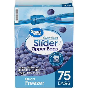 [RDY] [��������] Great Value Freezer Guard Slider Zipper Bags, Quart Freezer, 75 Count. [�y�V�C�O�ʔ�] | Great Value Freezer Guard Slider Zipper Bags, Quart Freezer, 75 Count