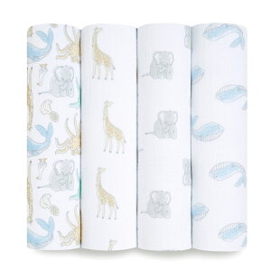 [] aden + anais essentials, swaddles, natural history 4-pack [yVCOʔ] | aden + anais essentials, swaddles, natural history 4-pack