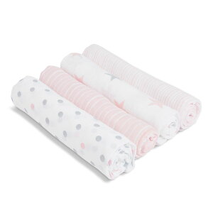 [RDY] [��������] aden + anais Essentials ���X�����E�X���h���E�u�����P�b�g 4���g, Doll Pink [�y�V�C�O�ʔ�] | aden + anais Essentials Muslin Swaddle Blankets, 4-pack, Doll Pink