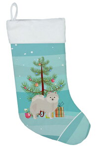 [] Caroline's Treasures {Xsbc }`J[NX}XXgbLOA\tgXG[hnt 18C` [yVCOʔ] | Caroline's Treasures Japanese Spitz Multi-color Christmas Stocking, wi