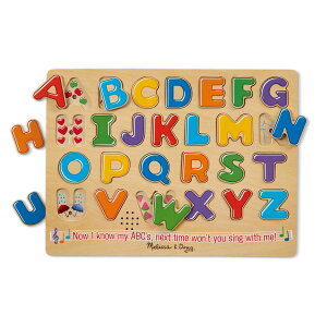 [] Melissa & Doug ؐAt@xbgTEhpY ̏oؐpY 26 [yVCOʔ] | Melissa & Doug Wooden Alphabet Sound Puzzle - Wooden Puzzle With Sound Effects 26 pcs
