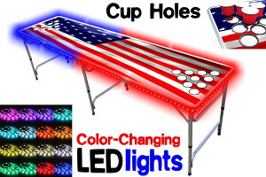 [RDY] [] 8tB[gvtFbVi rA| e[u Jbvz[LEDO[Cgt - AJ [yVCOʔ] | 8-Foot Professional Beer Pong Table w/ Cup Holes  LED Glow Lights -