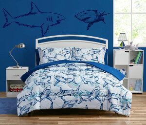 [RDY] [] Your Zone LbYV[N @B҂7_Zbg xbhCobO |zc V Jo[t tTCY [yVCOʔ] | Your Zone Kids Shark Machine Woven 7 Pieces Bed-in-a-Bag, Full With Comf