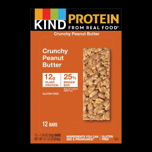 [��������] KIND �o�[ �N�����`�[�s�[�i�b�c�o�^�[�v���e�C���o�[ �O���e���t���[ 1.76�I���X 12�X�i�b�N�o�[ [�y�V�C�O�ʔ�] | KIND Bars, Crunchy Peanut Butter Protein Bar, Gluten free, 1.76 oz, 12 Snack Bar