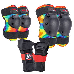 [RDY] [] gvGCg Z[o[V[Y [[XP[gpbhZbg ^C_C MTCY [yVCOʔ] | Triple Eight Saver Series Roller Skating Pad Set - Tie Dye Size M