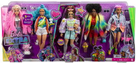 [送料無料] Barbie 3歳以上のお子様向け、6匹のペットと70個のスタイが付いたエクストラ5体セット [楽天海外通販] | Barbie Extra 5-Doll Set with 6 Pets &amp; 70 Styling Pieces for Kids 3 Years Old &amp; Up