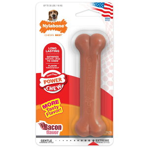 [RDY] [] Nylabone p[`[ t[o[ϋvނ p x[R ~fBA/Et 1JEg [yVCOʔ] | Nylabone Power Chew Flavored Durable Chew Toy for Dogs Bacon Medium/Wolf 1 Count
