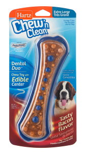 [RDY] [] Hartz `[f^fI x[R XL 1 [yVCOʔ] | Hartz Chew 'n Clean Dental Duo Bacon Flavored Dog Treat and Chew Toy, XL, 1ct