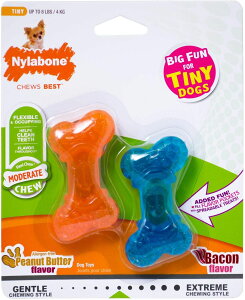 [RDY] [��������] Nylabone ���f���[�g�`���[ �t���L�V�`���[�{�[�� �x�[�R�����s�[�i�b�c�o�^�[�� X�X���[��/�y�e�B�[�g - 15�|���h�܂� [�y�V�C�O�ʔ�] | Nylabone Moderate Chew FlexiChew Bone Bacon  Pe