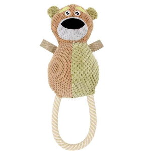[RDY] [] Pet Life ʂHuggabeari`W[gƃL[L[ވ錢̂ [yVCOʔ] | Pet Life Plush Huggabear Natural Jute And Squeak Chew Tugging Dog Toy