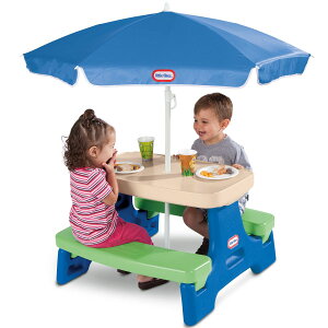 [RDY] [] Little Tikes C[W[XgAJr.sNjbNe[u Pt u[O[ - PtvCe[u qp [yVCOʔ] | Little Tikes Easy Store Jr. Picnic Table with Umbrella, Blue &a