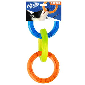 [RDY] [] Nerf Dog o[3O^t^OhbOgC E^p yʃ^O`[ 10.5C` [yVCOʔ] | Nerf Dog Rubber 3-Ring Tuff Tug Dog Toy for Medium/Large Dogs, Lightweight Tug