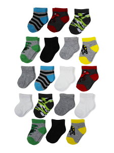 [RDY] [] Wonder Nation j̎qpAN\bNX 18 TCYF0M`18M [yVCOʔ] | Wonder Nation Baby Boy Ankle Socks, 18-Pack, Sizes 0M-18M